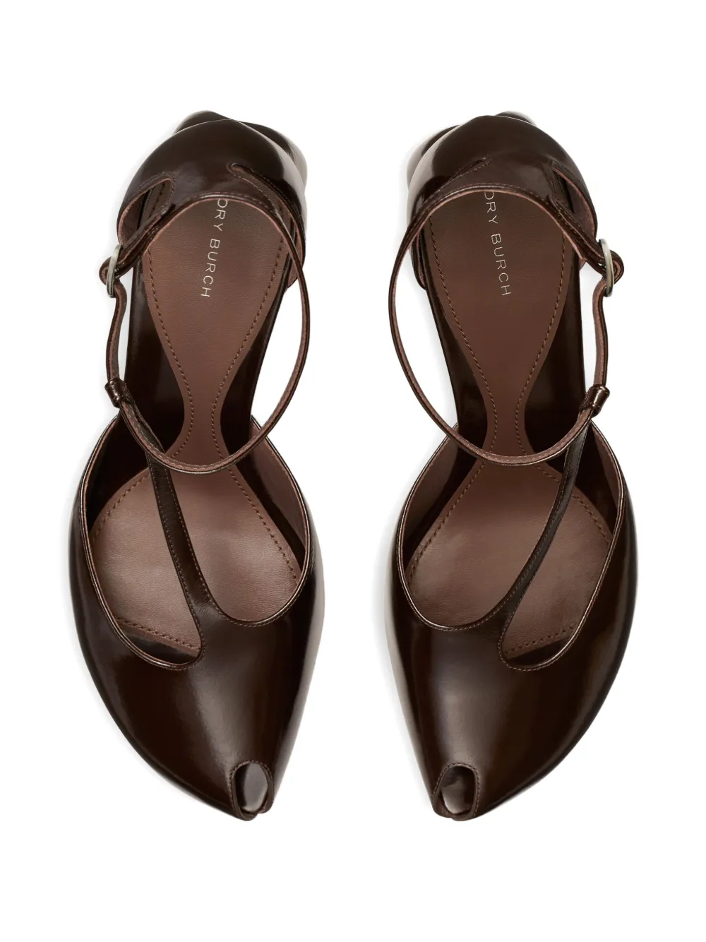 Tory Burch 90mm peep-toe T-strap sandals Bruin