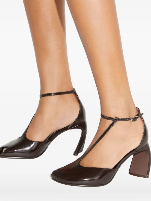 Tory Burch 90mm peep-toe T-strap Sandals | Brown | FARFETCH CA