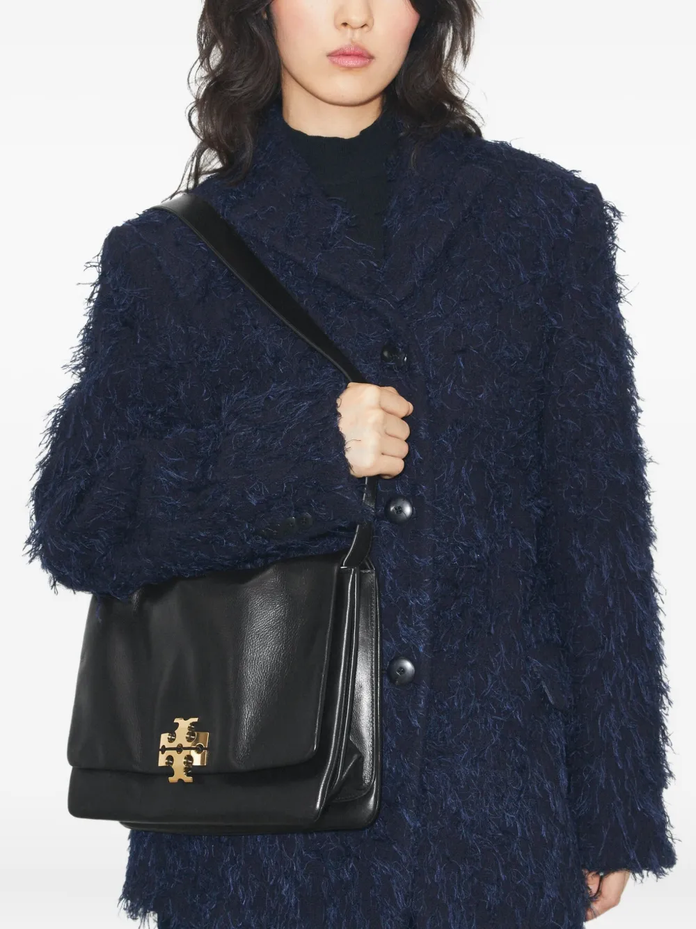 Tory Burch Charlie schoudertas met logo - Zwart