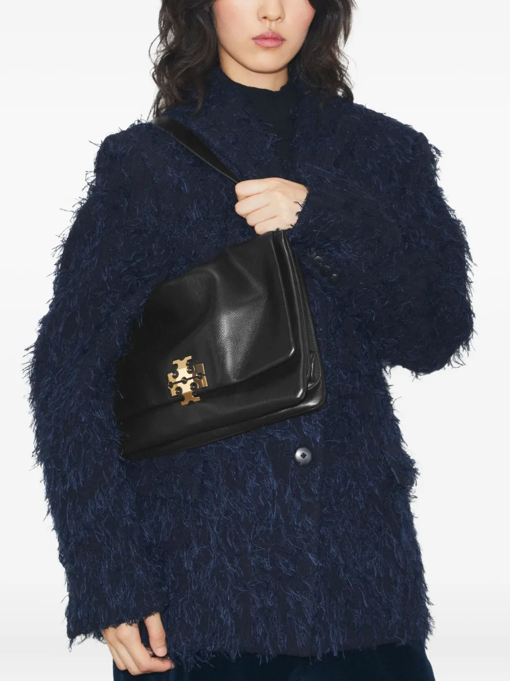 Tory Burch Large Charlie Shoulder Bag In Black