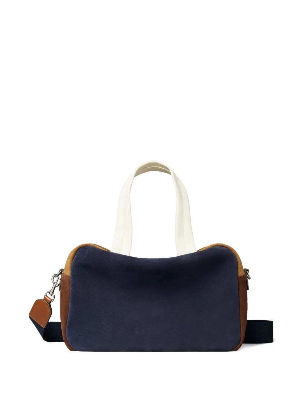 Tory Burch Colorblock Suede Satchel Bag In Blue