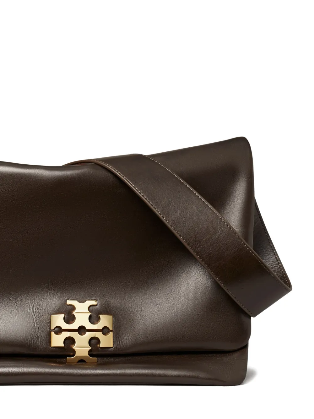 Tory Burch Grote Charlie schoudertas met logo Bruin