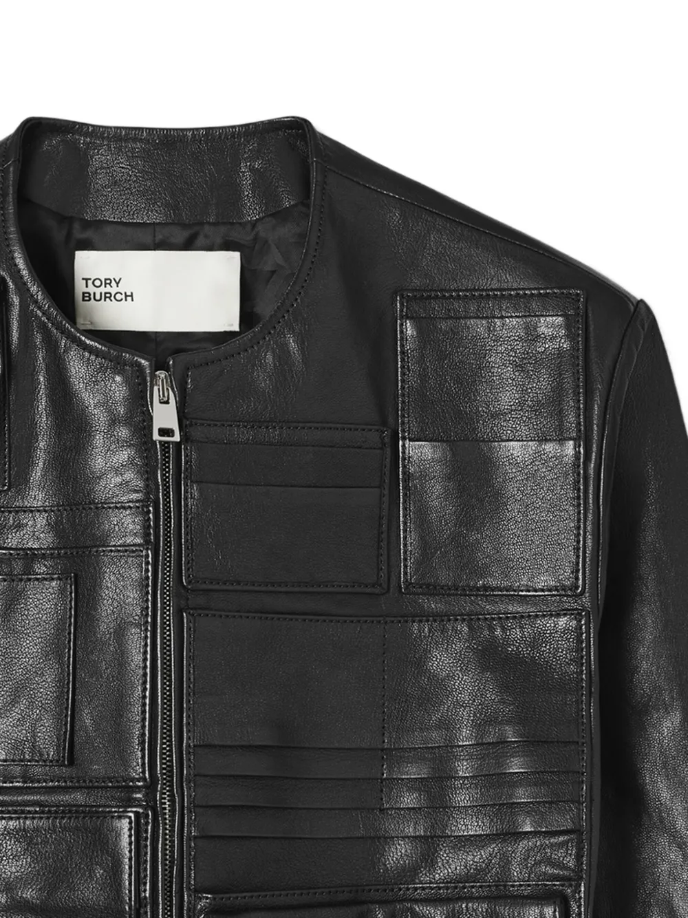 Tory Burch Leren jack met zak Zwart