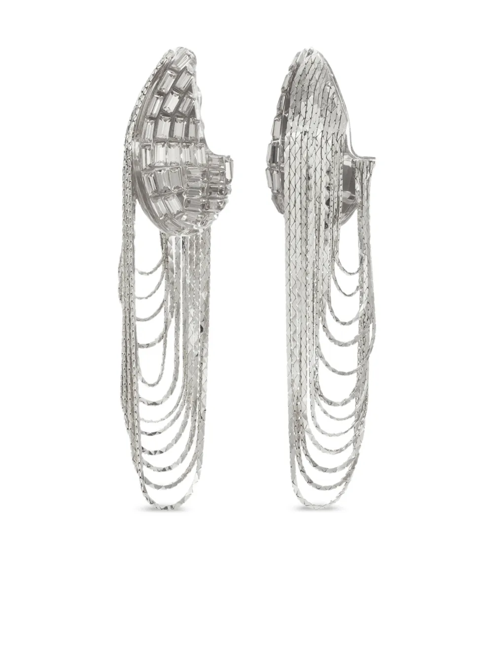  Tory Burch Runway Chain Earrings - Silver 