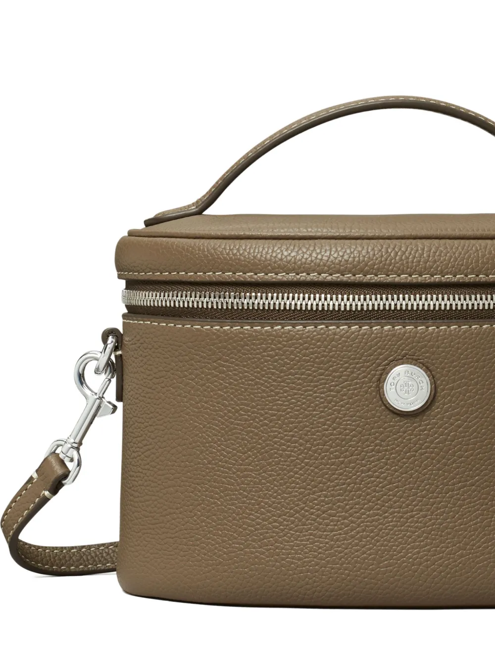 Tory Burch Pebble Top-handle Vanity Case In Brown