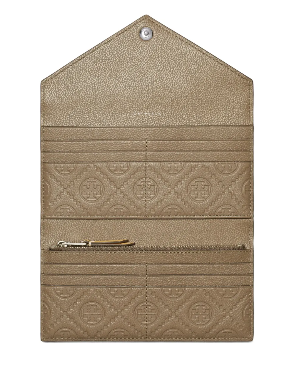 Tory Burch Pebble Envelope Long Wallet In Brown