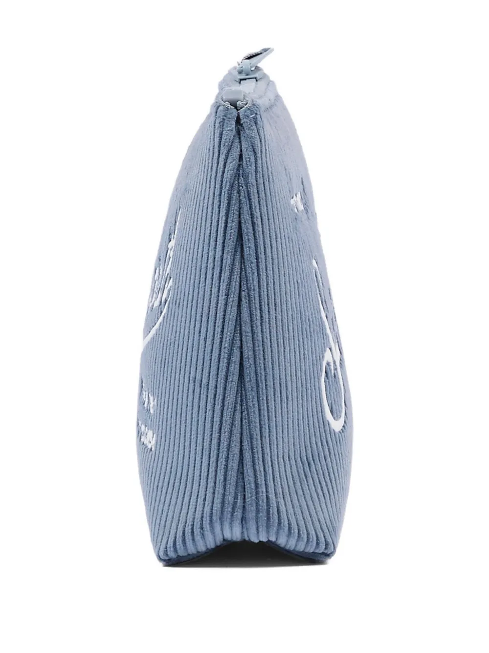 Mc2 Saint Barth Corduroy Embroidered Pouch In Blue