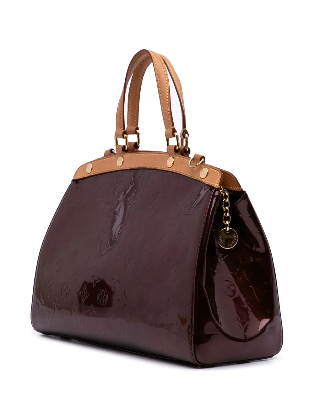 Pre-owned Louis Vuitton 2011 Monogram Vernis Brea Mm Satchel In Red