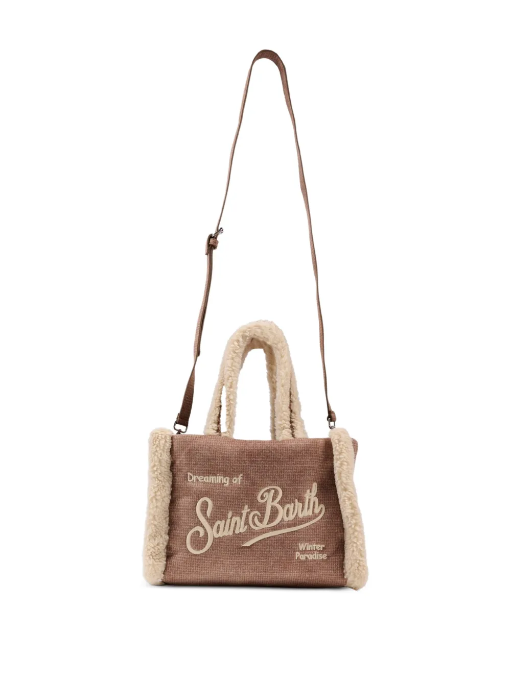 MC2 Saint Barth Tas van imitatiebont met borduurwerk Bruin