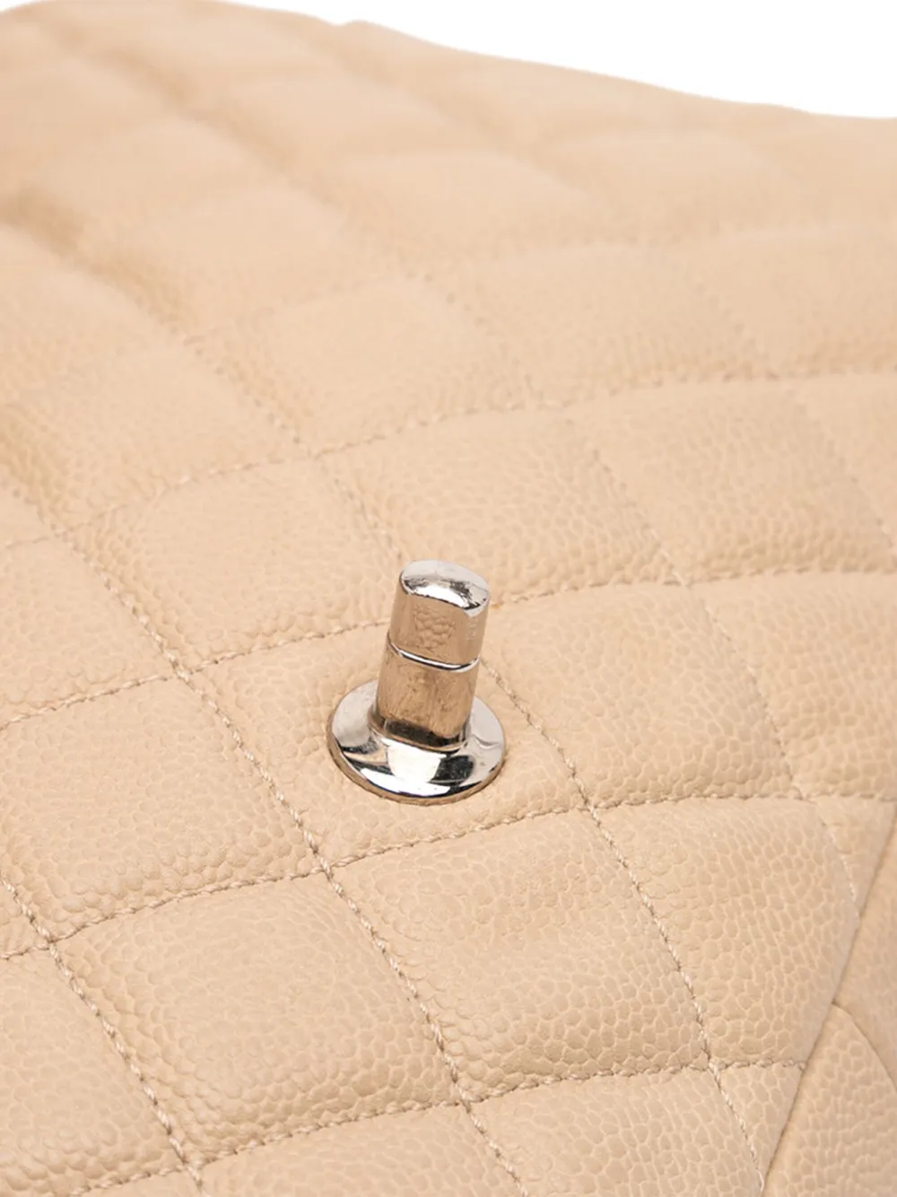 Pre-owned Chanel 1989-1991 Jumbo Quilted Caviar Easy Flap Shoulder Bag In Brown