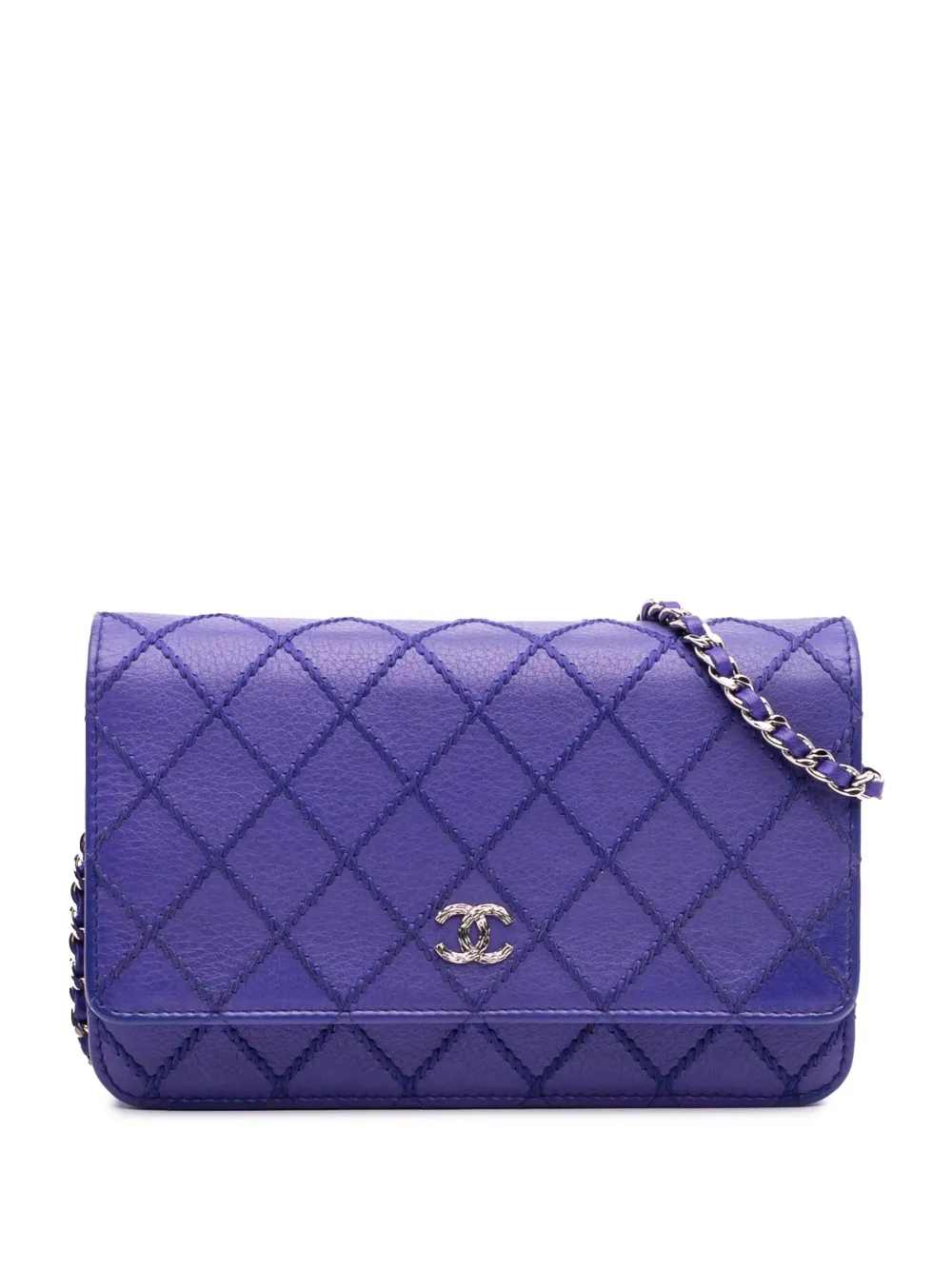 CHANEL Pre-Owned 2014 CC Quilted Calfskin Fancy Wallet On Chain crossbody bag - Blu