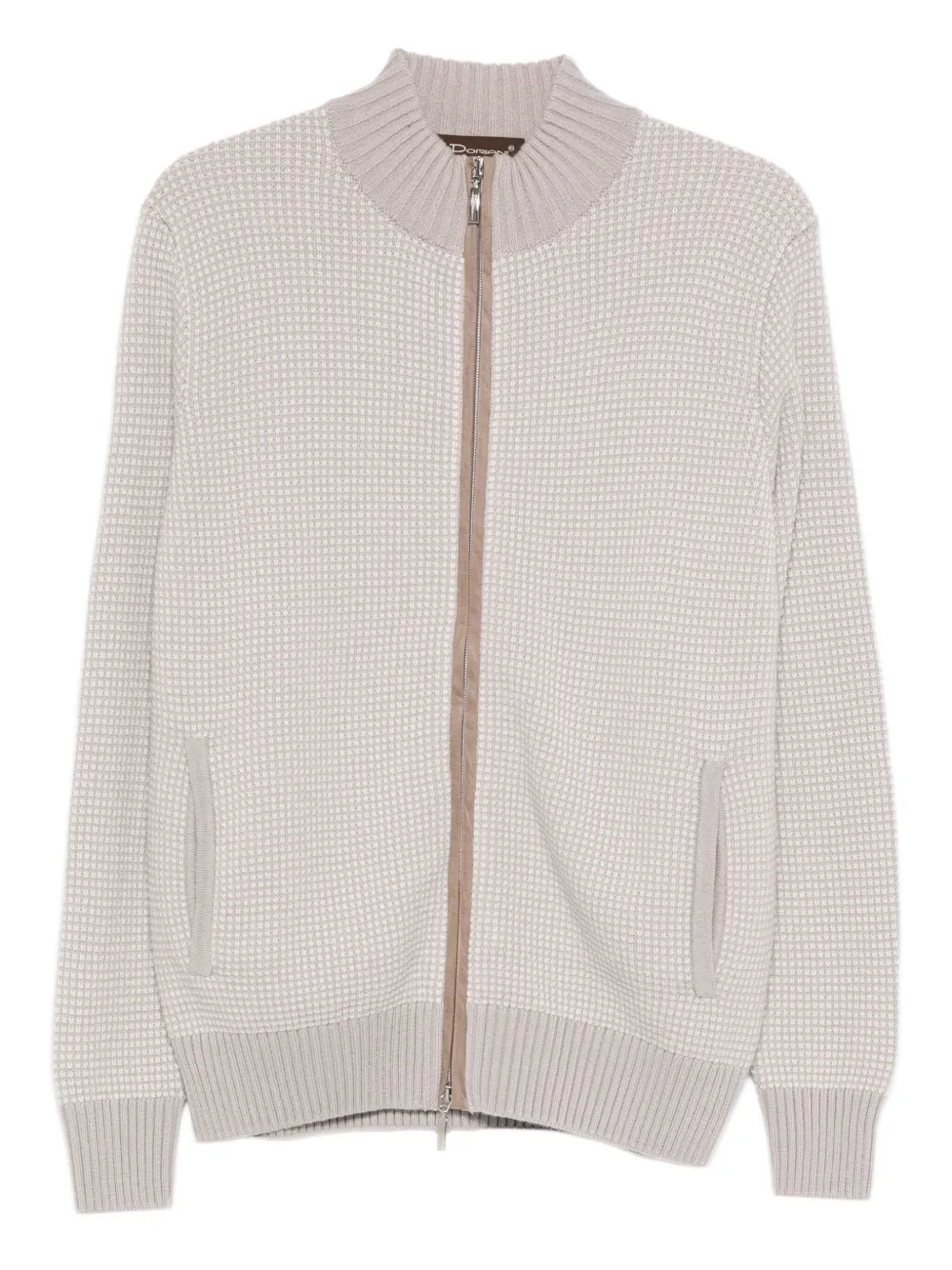 Doriani Cashmere zip textured cardigan | Neutrals | Image 1