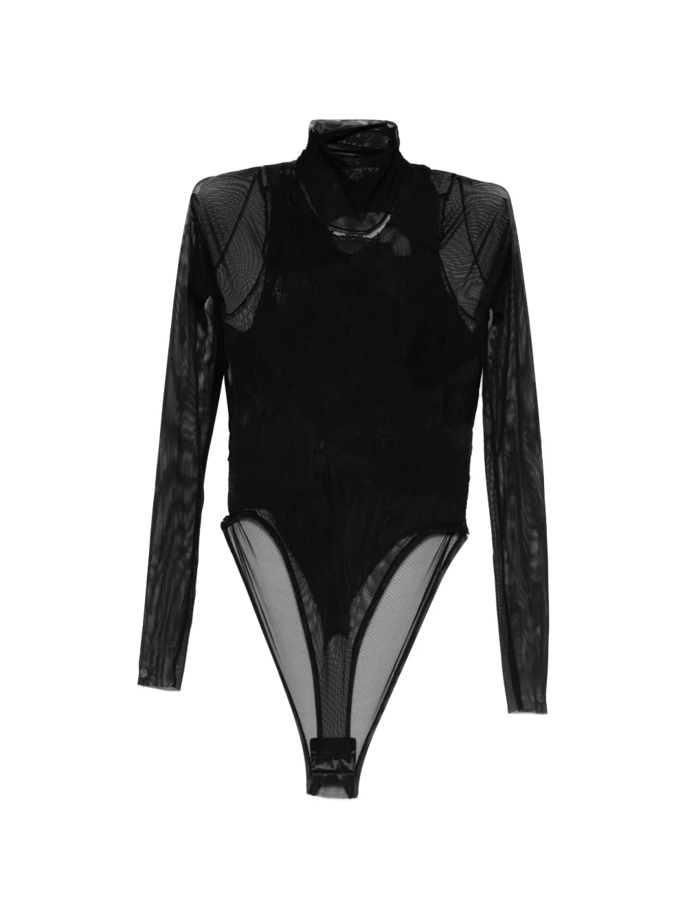 Oh Carla mesh long-sleeved bodysuit - Nero