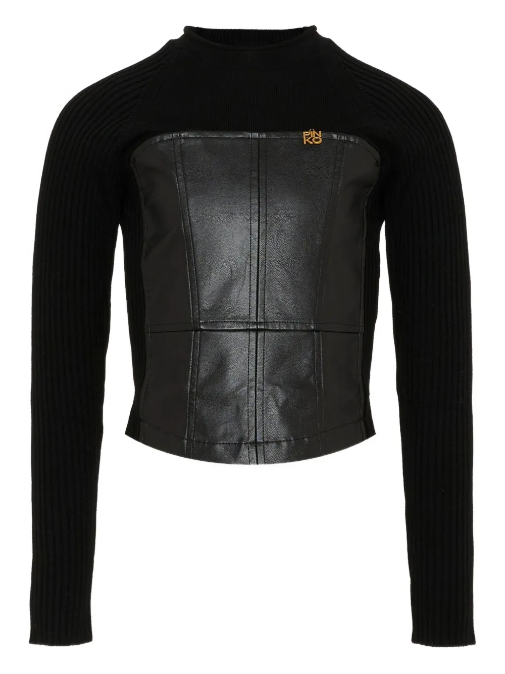 Pinko Kids panelled long-sleeve sweater - Nero
