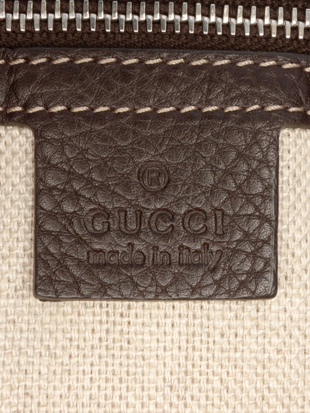 Pre-owned Gucci 2016-2025 Gg Canvas Icon Bit Tote Bag In Brown