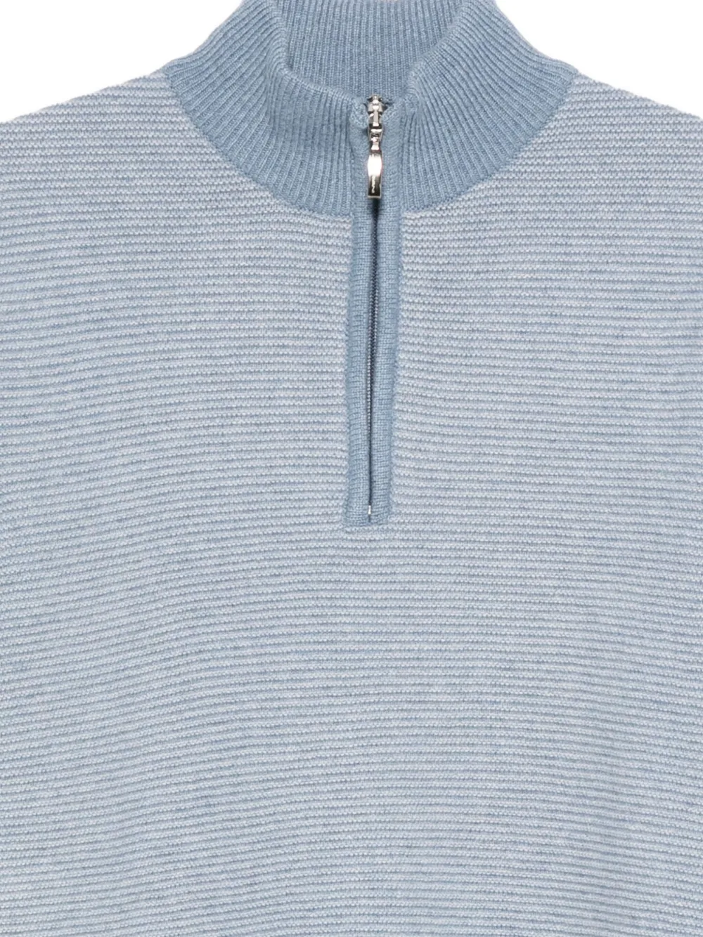 Doriani Cashmere Zip Ribbed Sweater In Blue