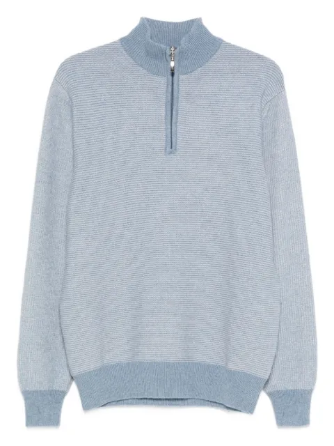 Doriani Cashmere zip ribbed sweater