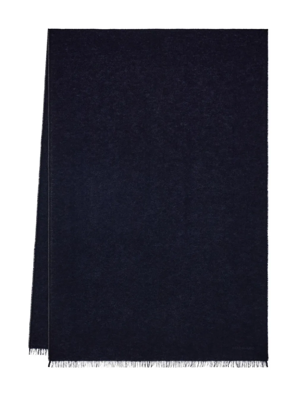 Ferragamo Lurex Thread Embroidered-logo Scarf In Blue