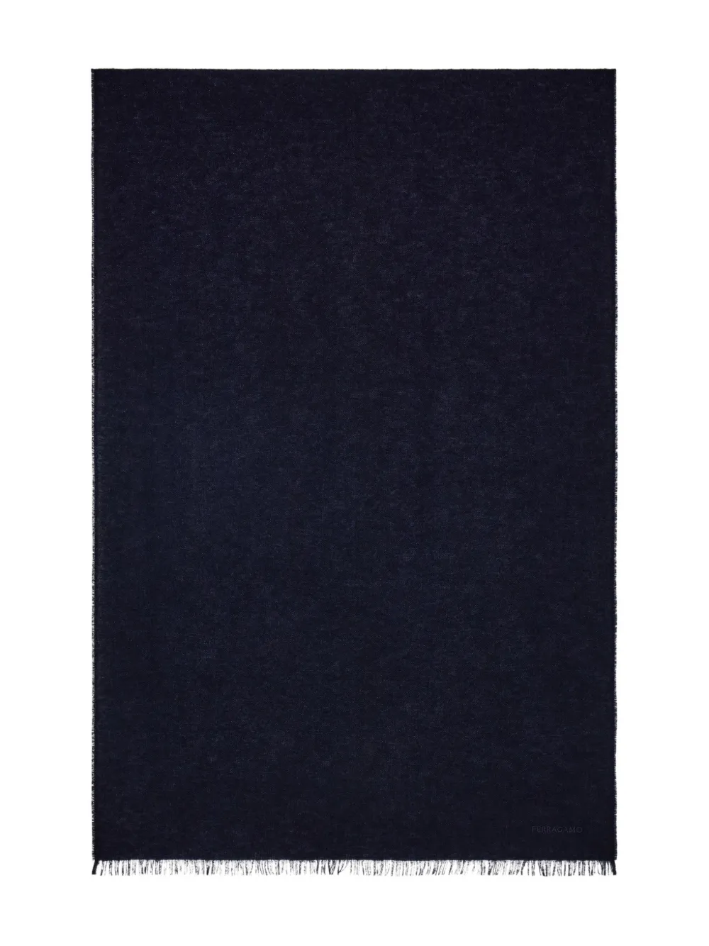 Ferragamo Lurex Thread Embroidered-logo Scarf In Blue