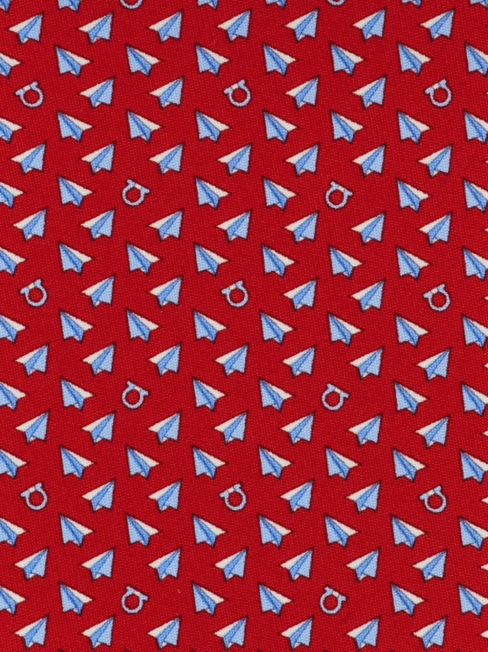  Ferragamo Paper-airplane-print Silk Tie - Red 