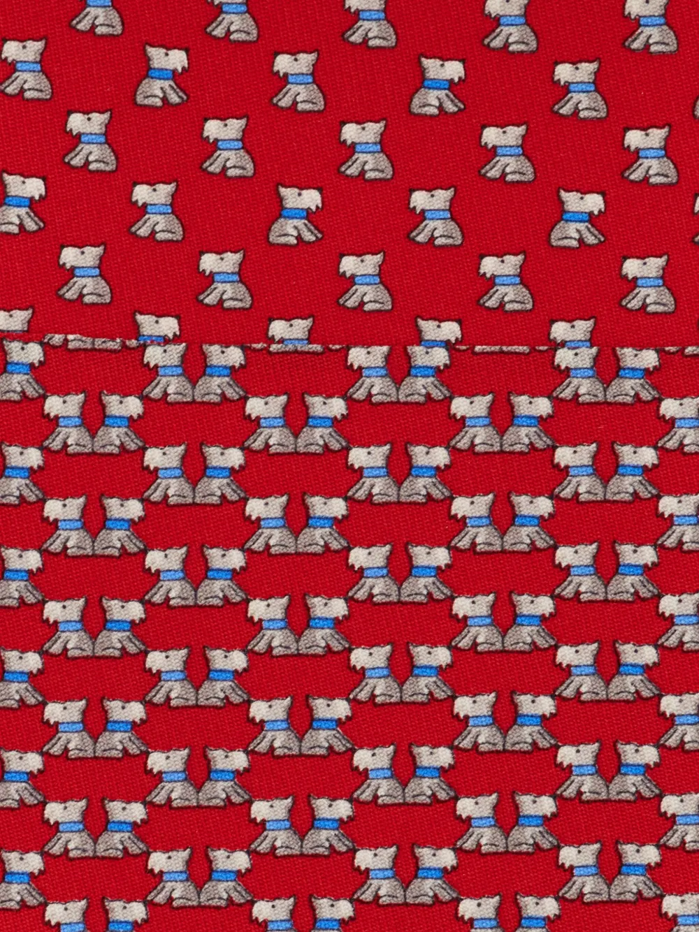 Ferragamo Terrier-print Silk Tie In Red