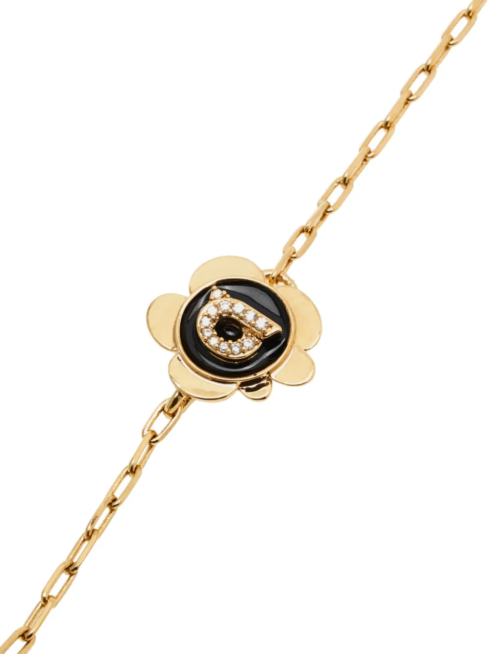 Ferragamo Crystal Charm Necklace In Gold