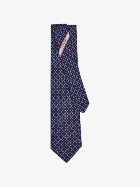 Ferragamo Gancini flower print silk tie