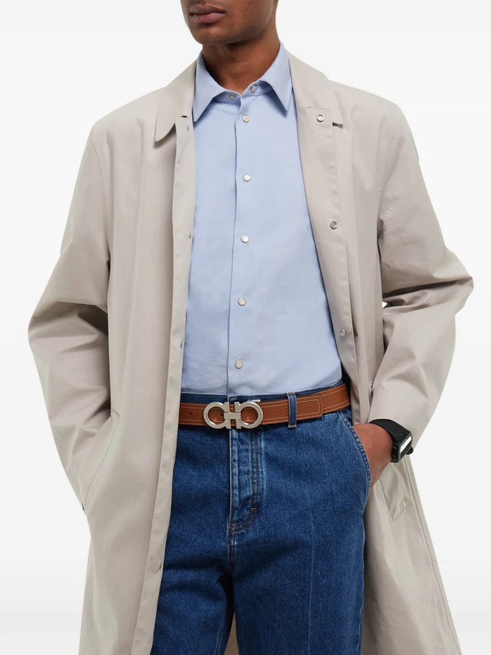reversible and adjustable Gancini belt