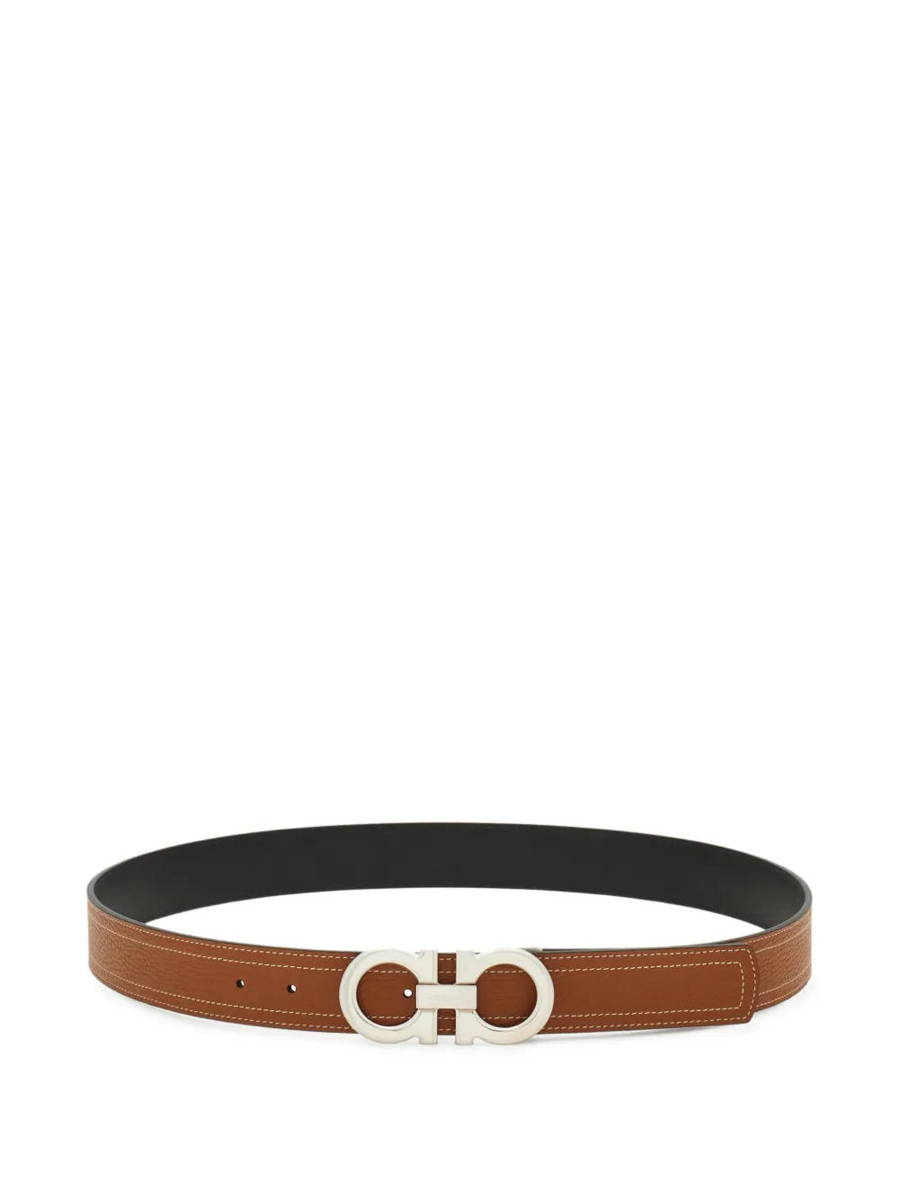 Ferragamo Reversible and adjustable Gancini belt - Marrone
