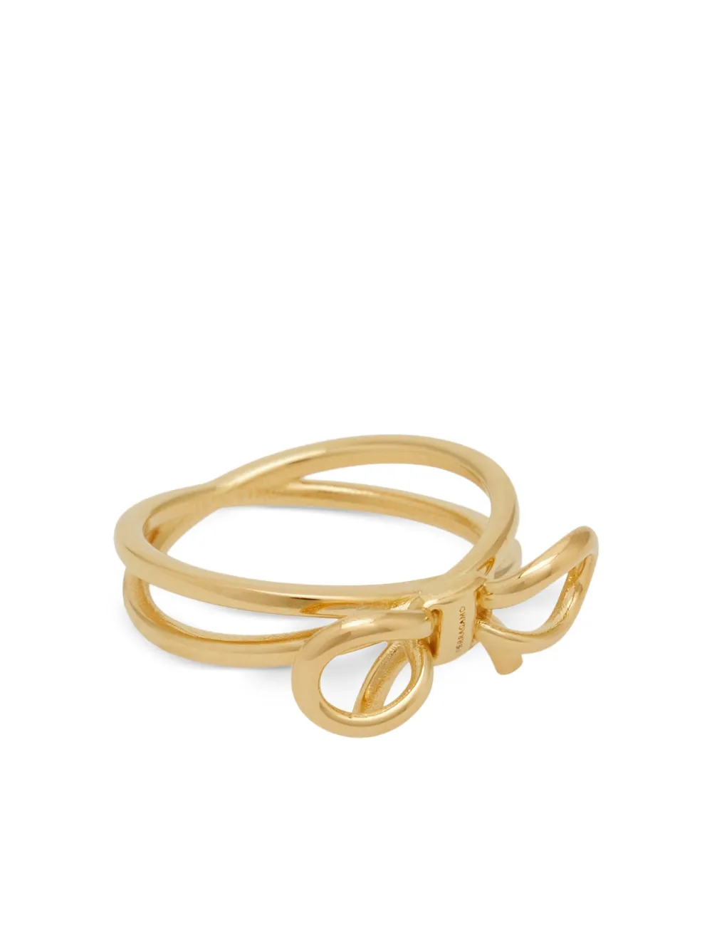 Ferragamo Dubbele ring met strik - Goud