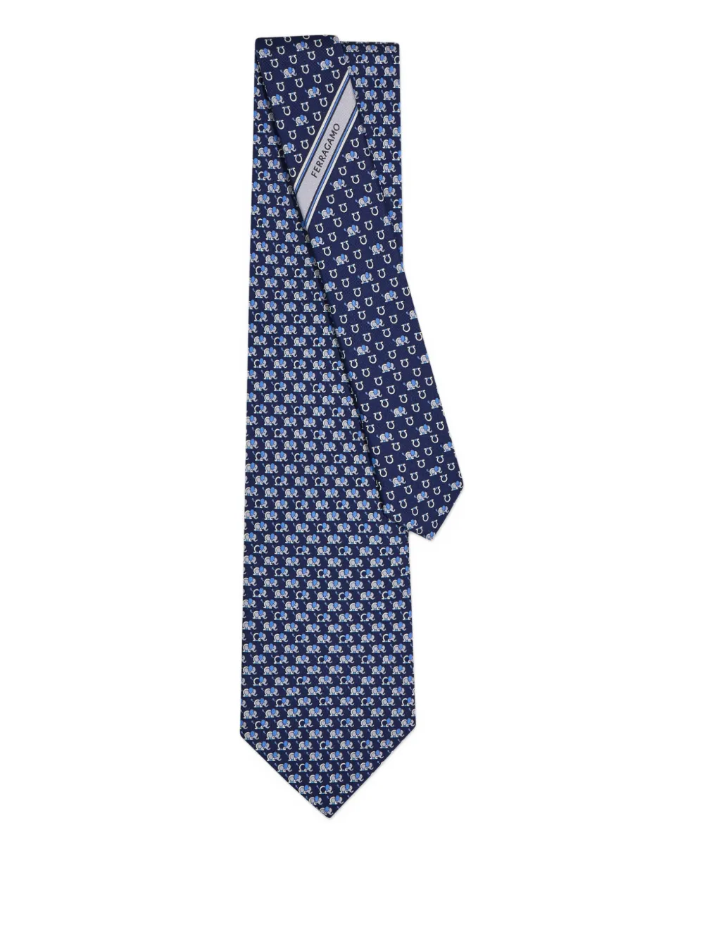 Ferragamo elephant-pattern tie | Blue | Image 1