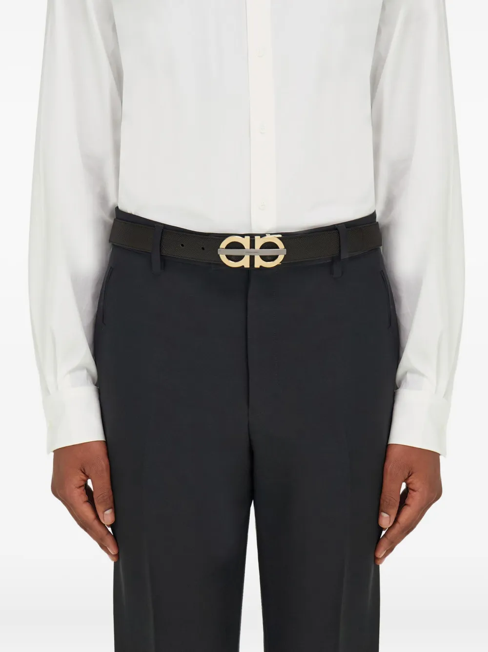 reversible Gancini buckle belt