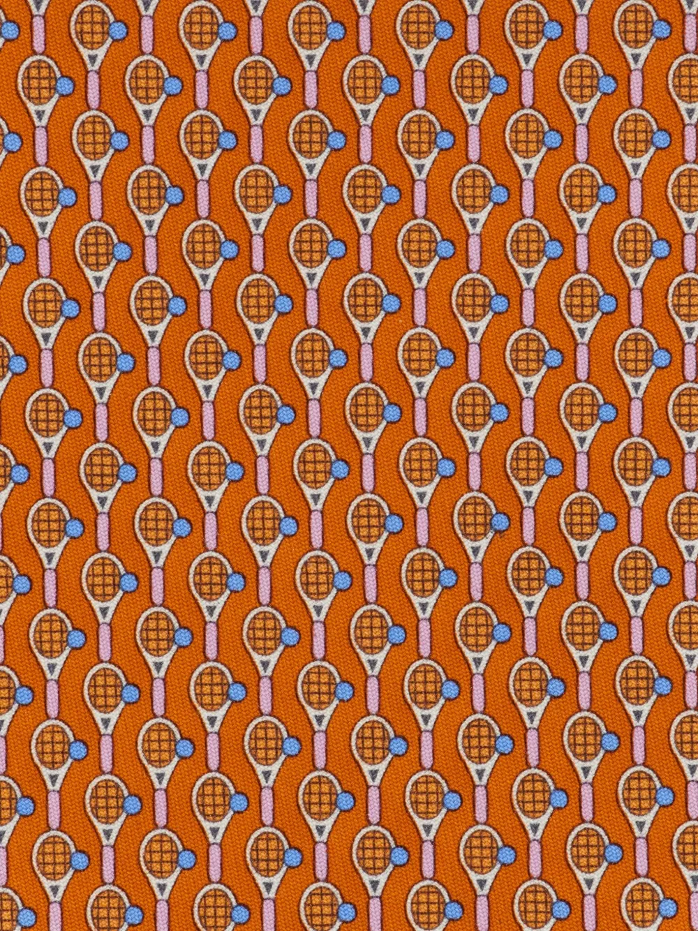 Ferragamo Zijden stropdas met tennis-print Oranje