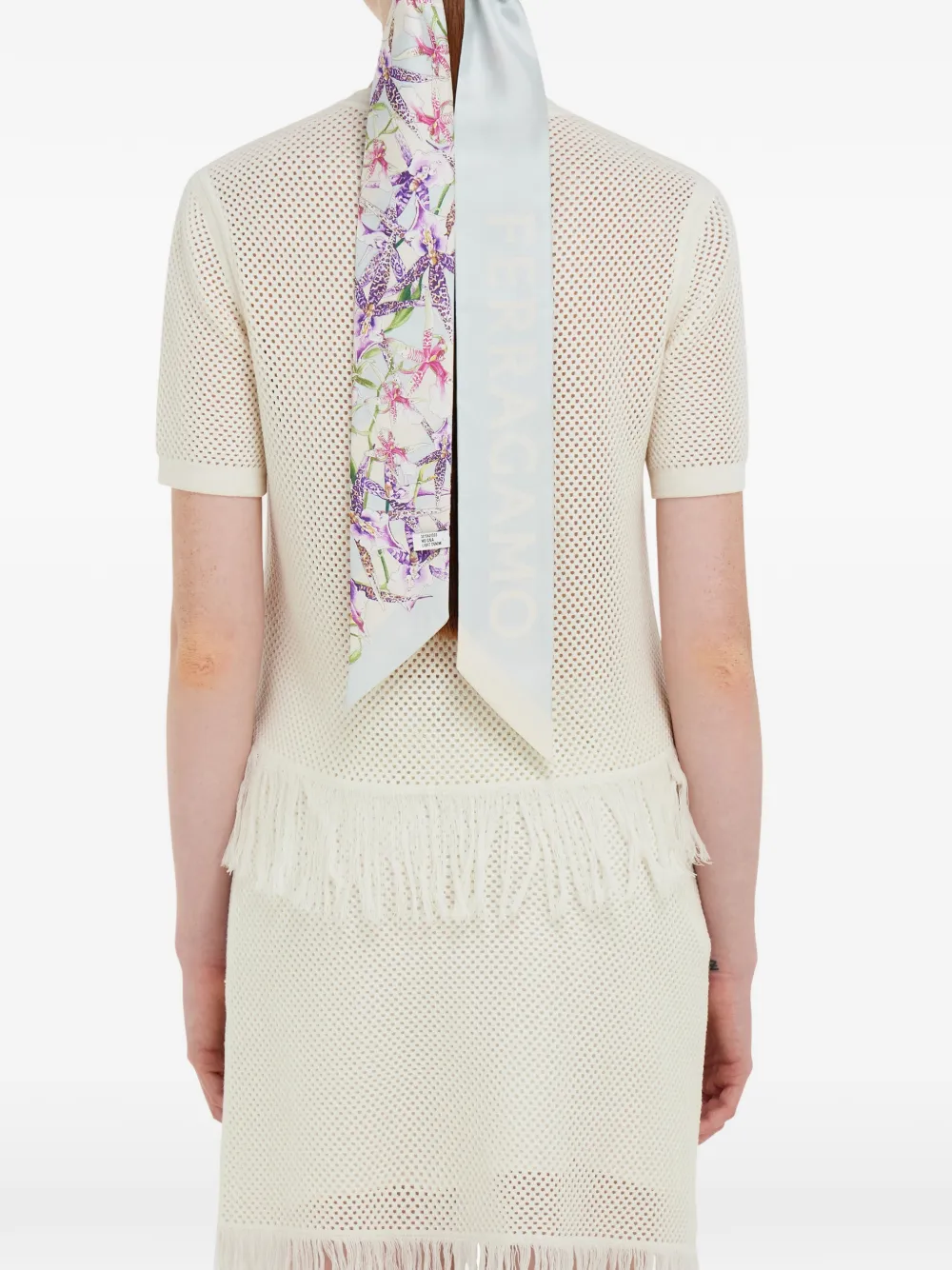 Ferragamo Gaia Print Silk Bandeau In Blue