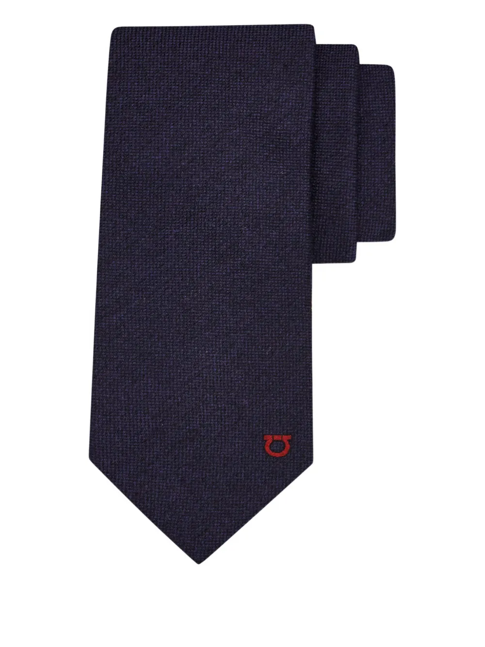 Ferragamo embroidered-logo tie - Blauw