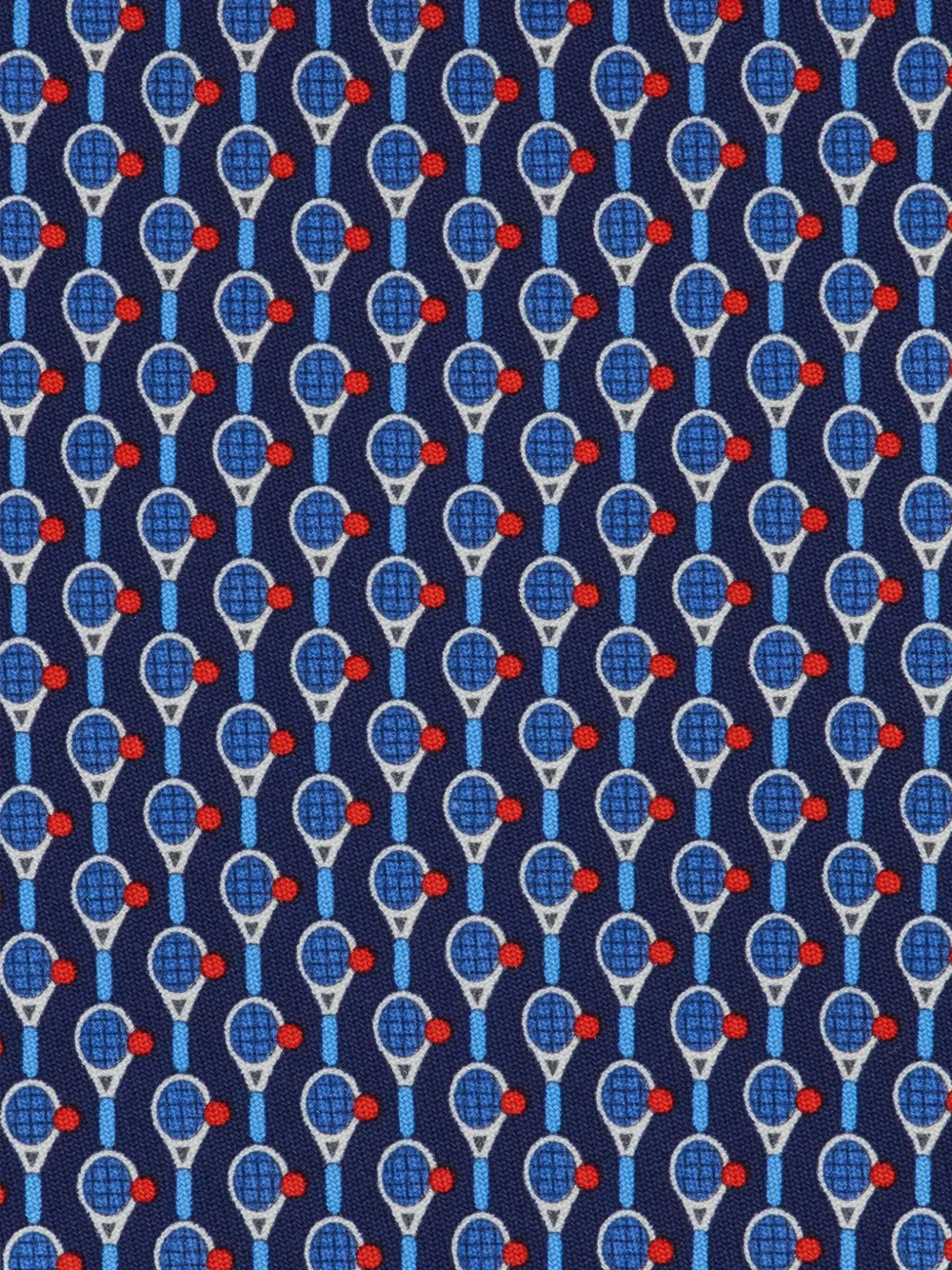 Ferragamo Tennis Print Silk Tie In Blue