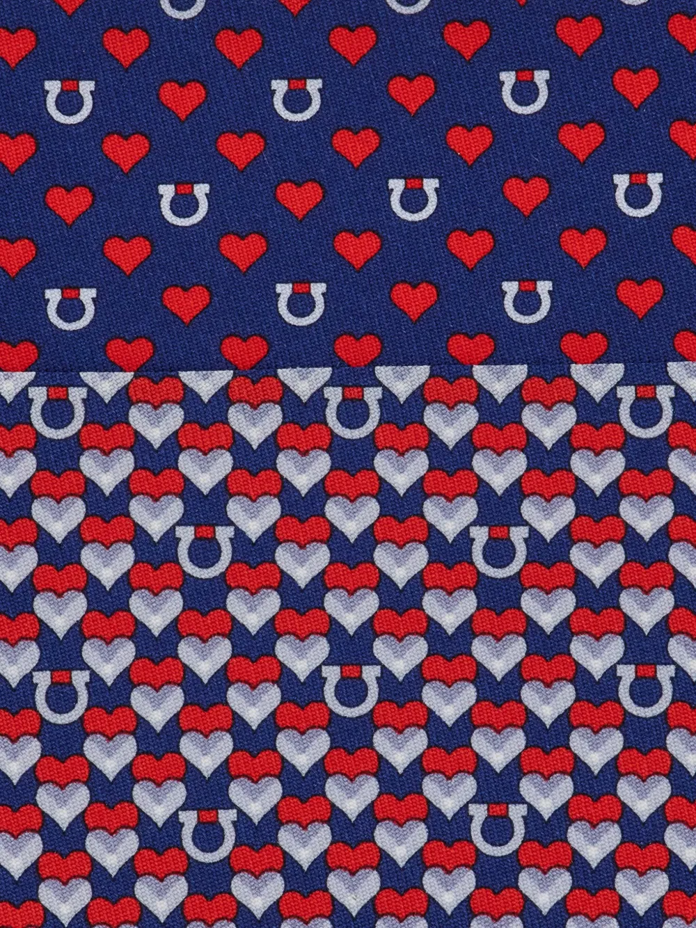 Ferragamo Gancini stropdas met hartprint Blauw