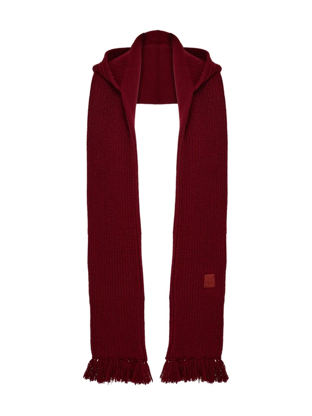 Ferragamo Hooded Fringe Scarf In Red