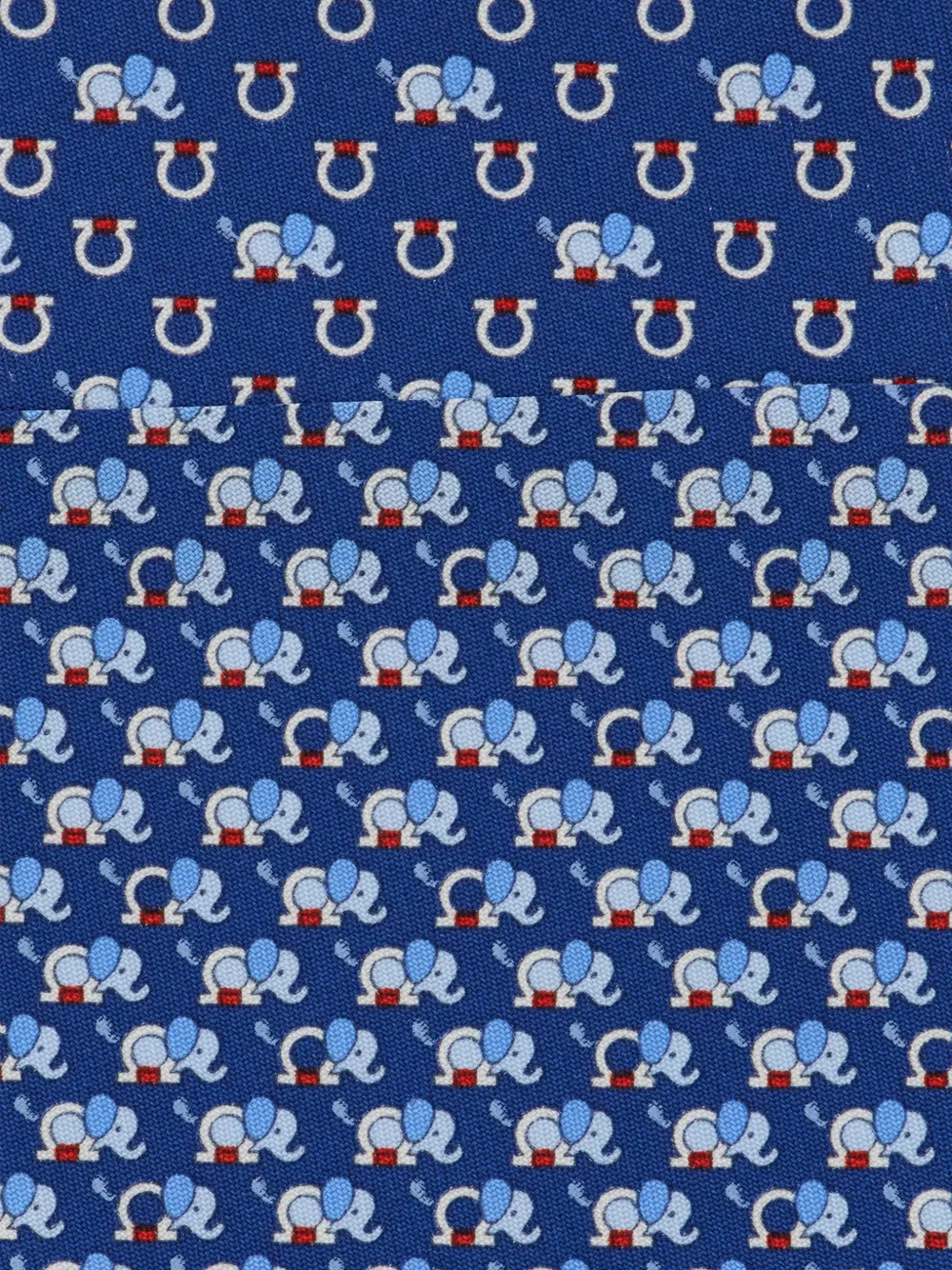 Ferragamo Elephant Gancini stropdas met print Blauw