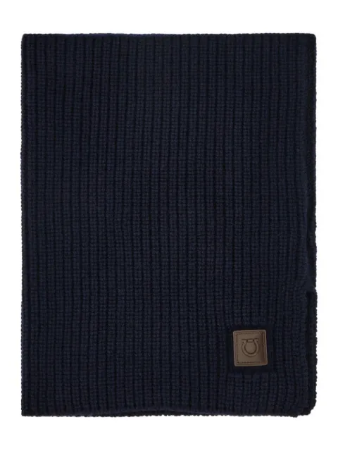 Ferragamo ribbed tag neck warmer