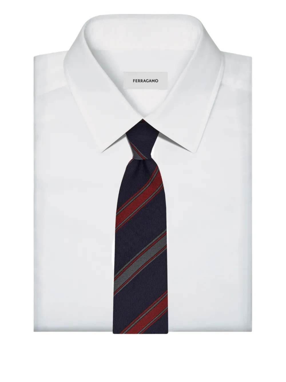 Ferragamo Gestreepte stropdas met jacquard Blauw