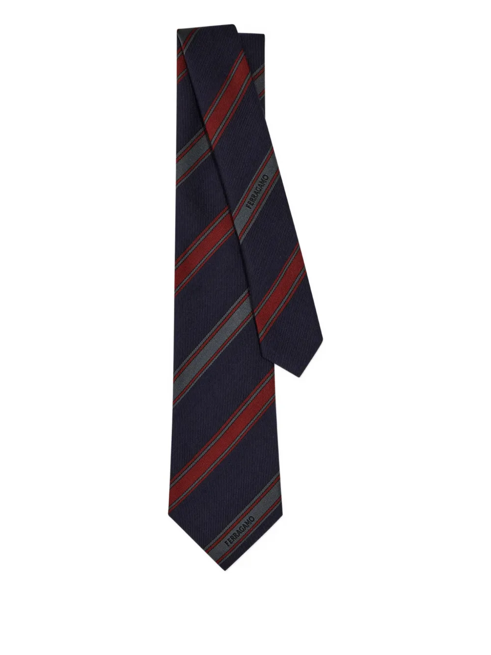 Ferragamo jacquard striped-pattern tie | Blue | Image 1