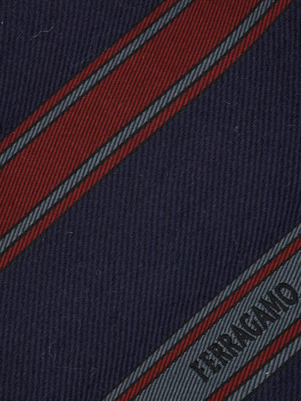  Ferragamo Jacquard Striped-pattern Tie - Blue 