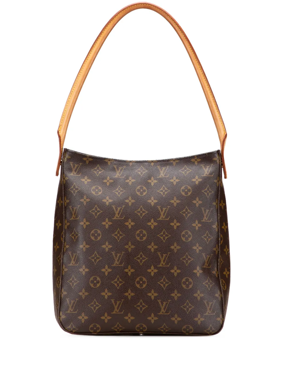 Pre-owned Louis Vuitton 2000 Monogram Looping Gm Shoulder Bag In Brown