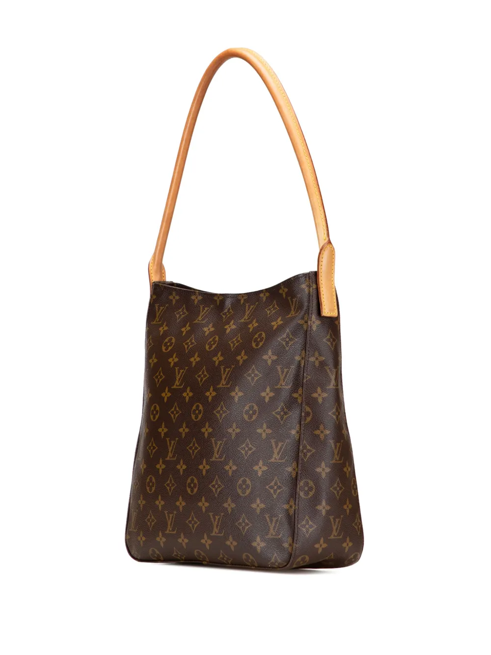 Pre-owned Louis Vuitton 2000 Monogram Looping Gm Shoulder Bag In Brown
