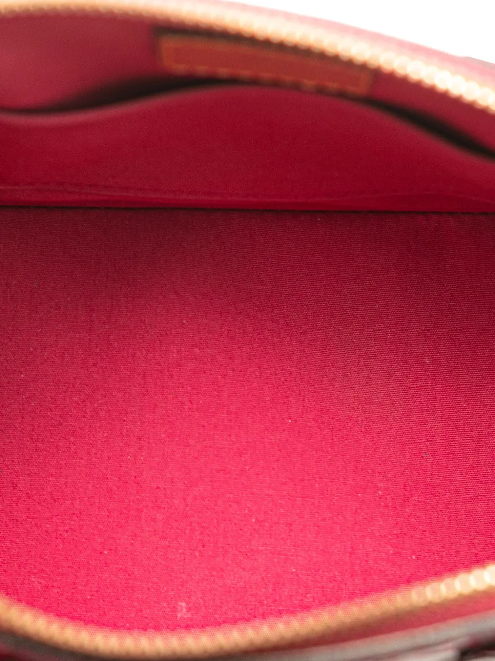 Pre-owned Louis Vuitton 2015 Monogram Vernis Alma Bb Satchel In Red