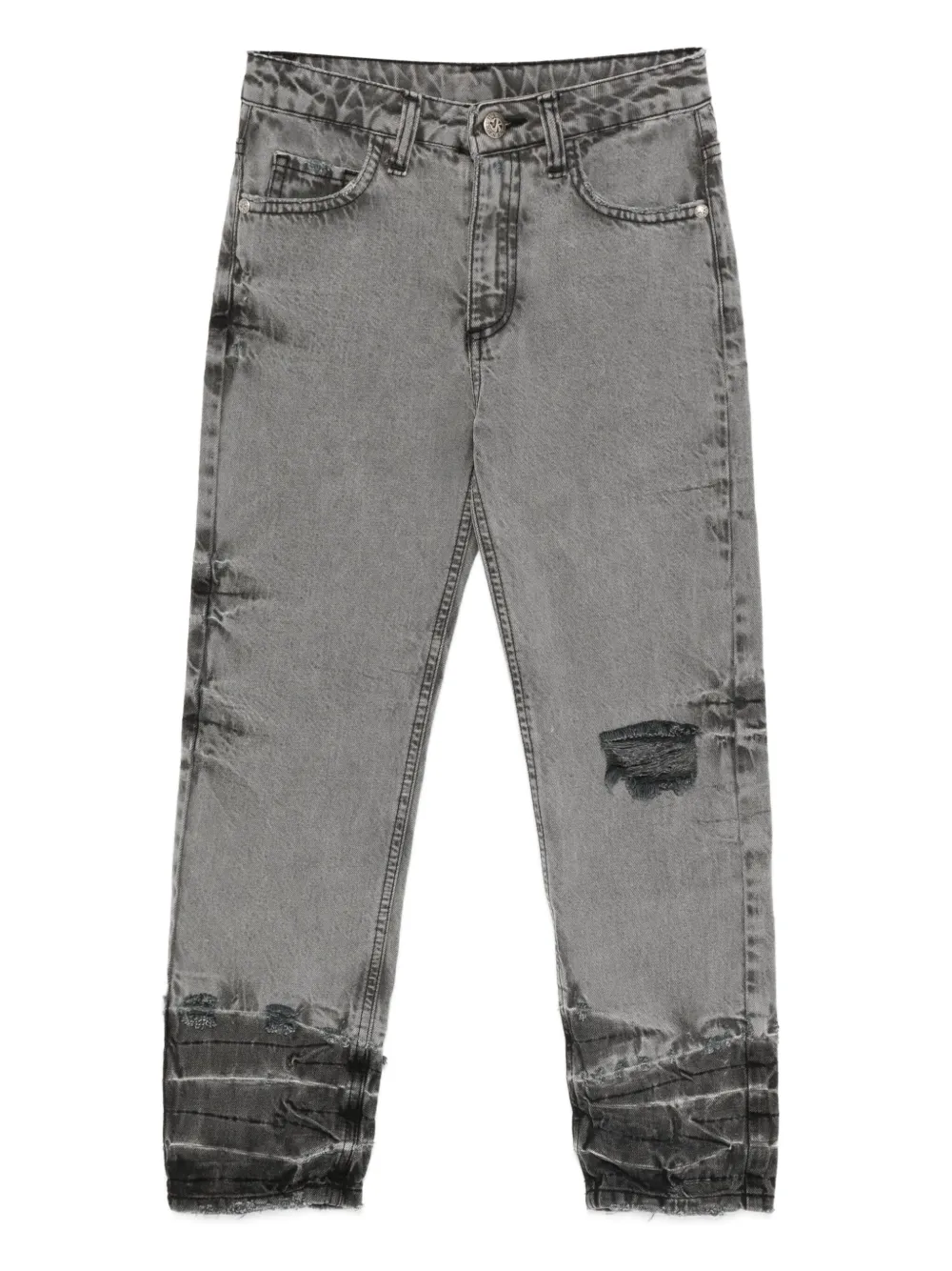 John Richmond Junior distressed straight-leg jeans - Grigio