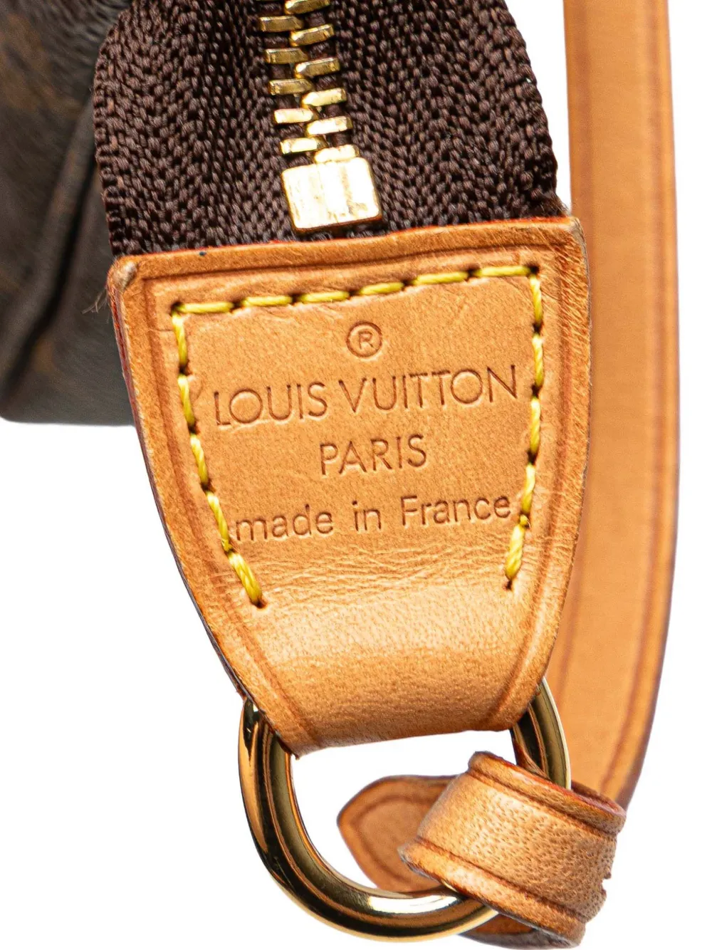 Pre-owned Louis Vuitton 2000 Monogram Pochette Accessoires Shoulder Bag In Brown