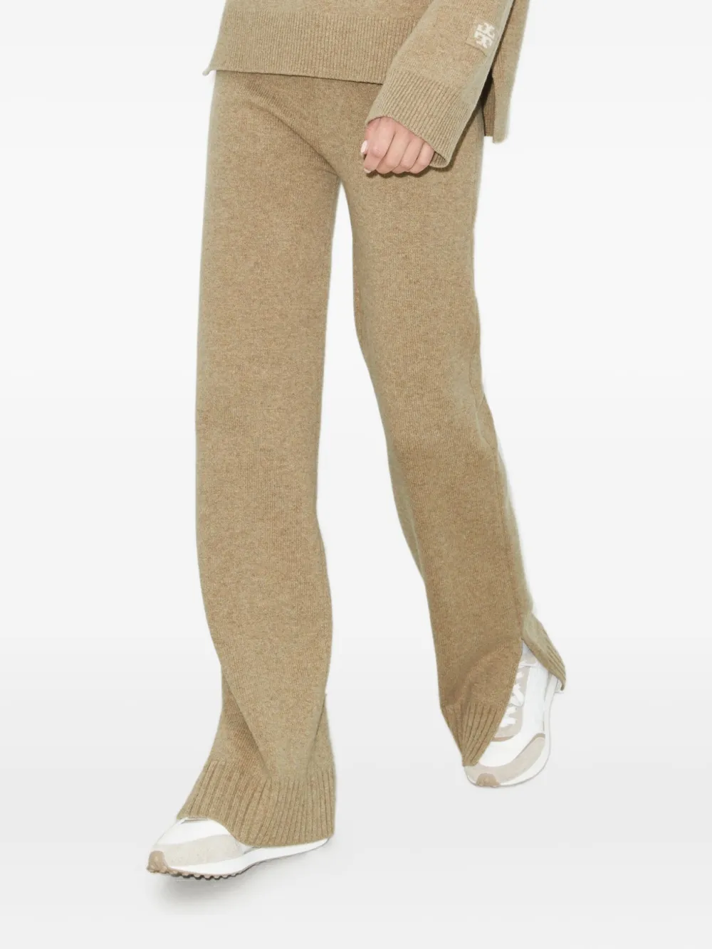 Tory Burch Wool Track Pants In Gold