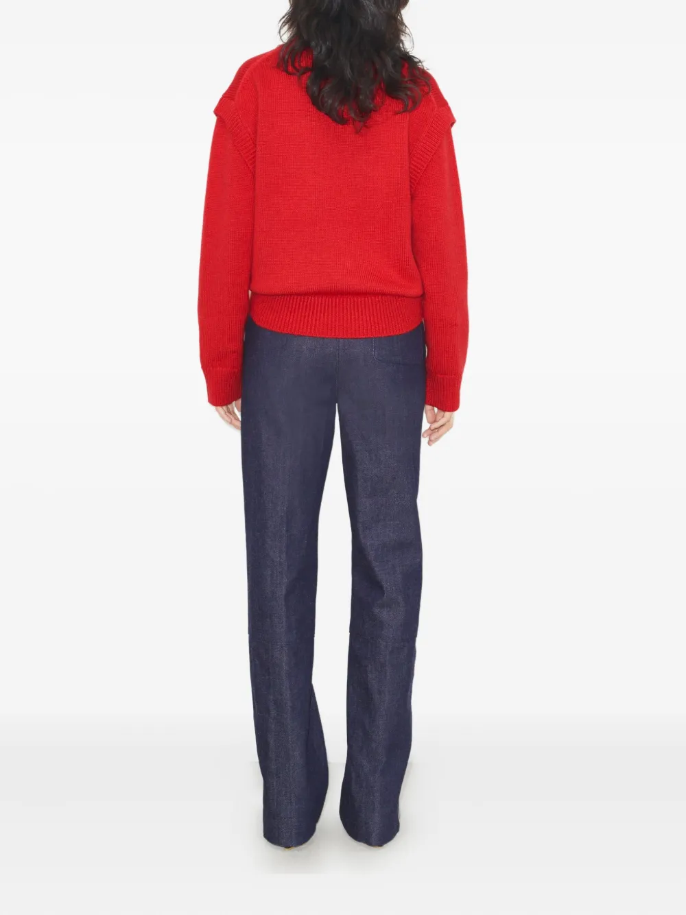 Tory Burch Trui met V-hals en rits Rood